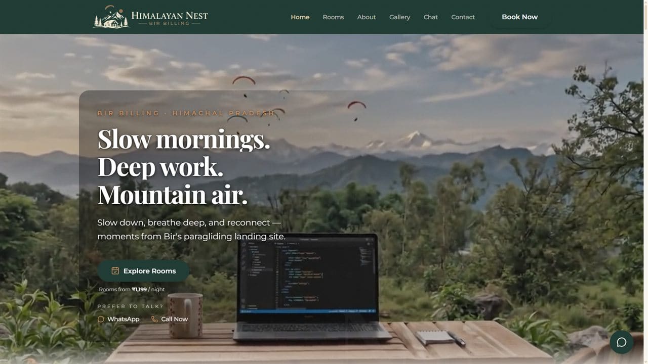 Himalayan Nest website screenshot